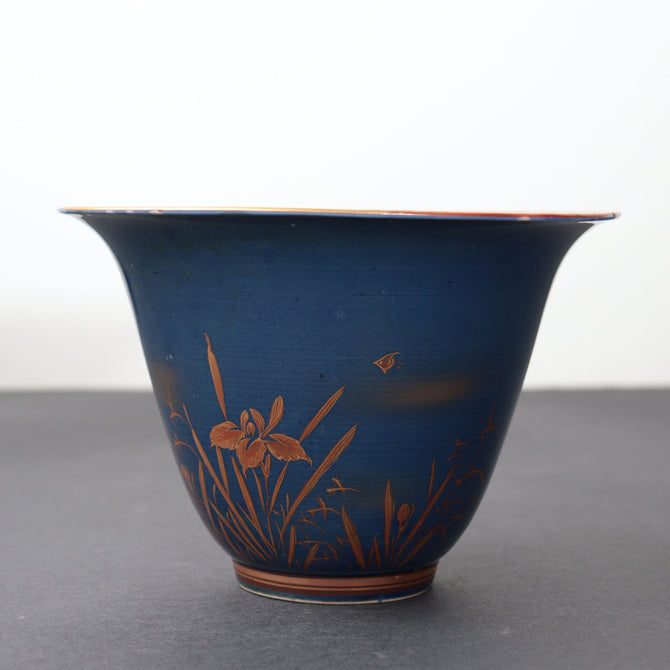 九谷菖蒲図盃洗　　【OLD KUTANI  Bowl】[p0360]