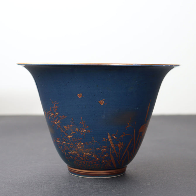 九谷菖蒲図盃洗　　【OLD KUTANI  Bowl】[p0360]