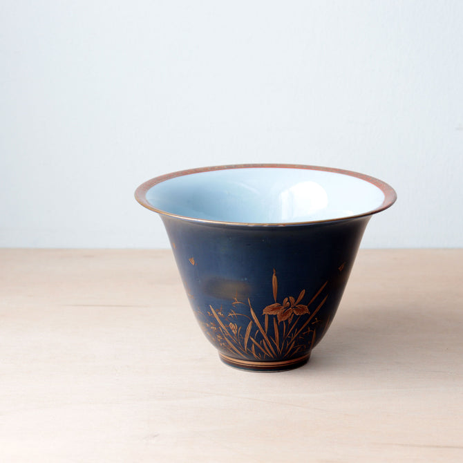 九谷菖蒲図盃洗　　【OLD KUTANI  Bowl】[p0360]