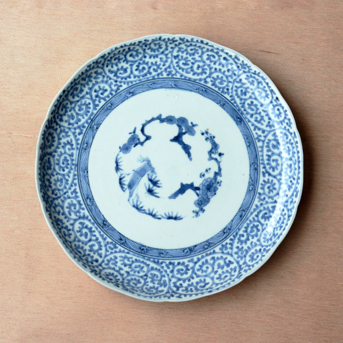 古伊万里蛸唐草七寸皿　一客　【OLD IMARI Plate】[p0358]