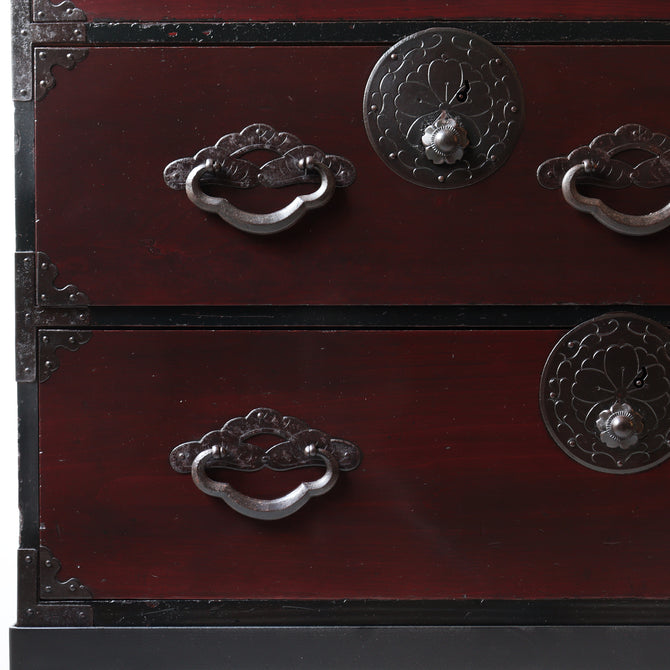 米沢桜紋金具小箪笥　スタンド付き【Yonezawa smallchest with metal stand】 [j1213]　Japanese Antique Furniture