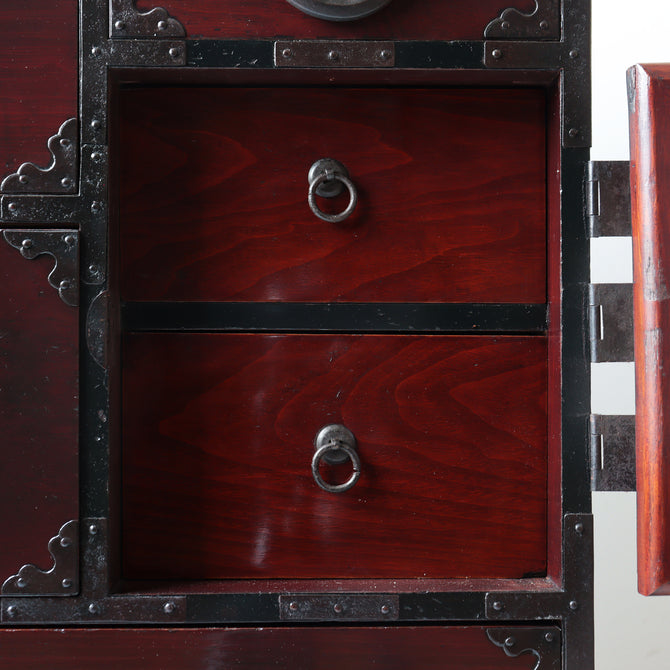 米沢桜紋金具小箪笥　スタンド付き【Yonezawa smallchest with metal stand】 [j1213]　Japanese Antique Furniture