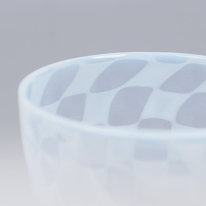 市松文あぶり出しなつめ型氷コップ  [g020]