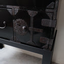 時代箪笥／黒塗庄内小箪笥　スタンド付き【SHONAI small chest with metal stand】 [j1177]　Japanese Antique Furniture