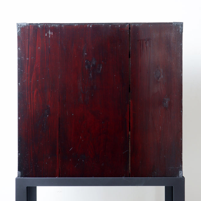 時代箪笥／黒塗庄内小箪笥　スタンド付き【SHONAI small chest with metal stand】 [j1177]　Japanese Antique Furniture