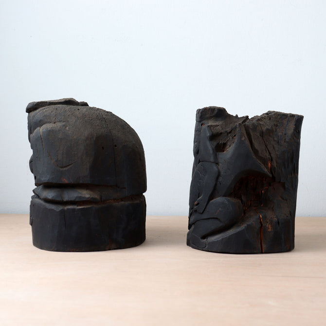 ◆ご商談中 - Sales pending◆木彫 恵比寿様大黒様【EBISU and DAIKOKU wood statue 】 [s1490]