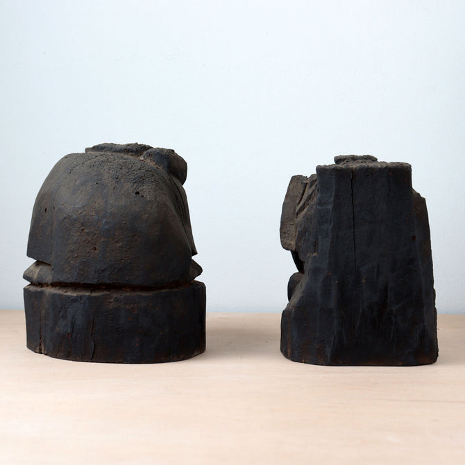 ◆ご商談中 - Sales pending◆木彫 恵比寿様大黒様【EBISU and DAIKOKU wood statue 】 [s1490]
