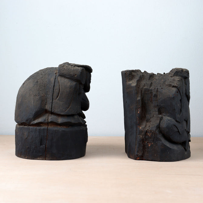 ◆ご商談中 - Sales pending◆木彫 恵比寿様大黒様【EBISU and DAIKOKU wood statue 】 [s1490]