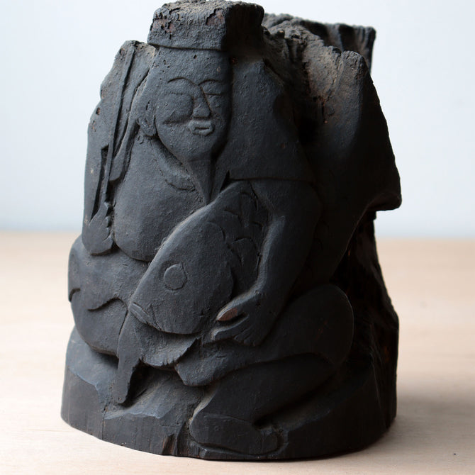◆ご商談中 - Sales pending◆木彫 恵比寿様大黒様【EBISU and DAIKOKU wood statue 】 [s1490]