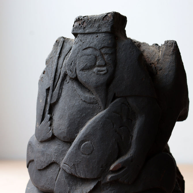 ◆ご商談中 - Sales pending◆木彫 恵比寿様大黒様【EBISU and DAIKOKU wood statue 】 [s1490]