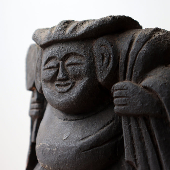 ◆ご商談中 - Sales pending◆木彫 恵比寿様大黒様【EBISU and DAIKOKU wood statue 】 [s1490]