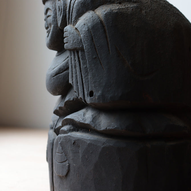 ◆ご商談中 - Sales pending◆木彫 恵比寿様大黒様【EBISU and DAIKOKU wood statue 】 [s1490]