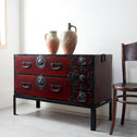 時代箪笥／仙台剣花菱紋衣裳箪笥　スタンド付き【Sendai clothing chest with metal stand 】 [j1179]　Japanese Antique Furniture