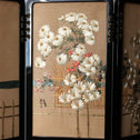 菊花図刺繍小屏風 [k0567]【Small folding screen with embroidered chrysanthemum design】