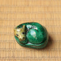九谷交趾写牛香合【Kutaniyaki Incense Box with a Cow Design 】 [s1523]
