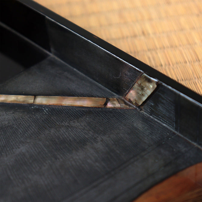苫船水千鳥　硯蓋【Suzuributa tray with Tomabune boat and Chidori plovers 】[k0615]