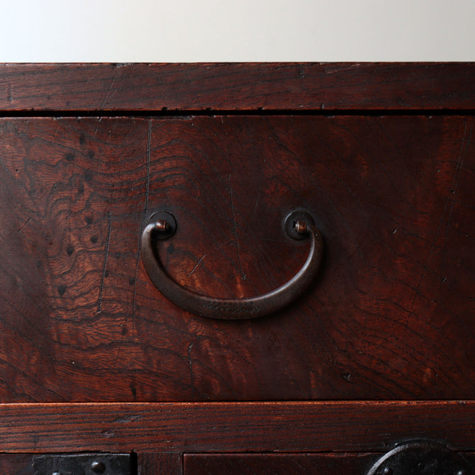 時代箪笥／欅帳場箪笥【KEYAKI CHŌBA-DANSU Merchant's chest】 [j1216]Japanese Antique Furniture