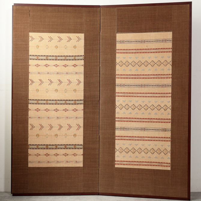 縫取織屏風[k0593]【Textile folding screen】