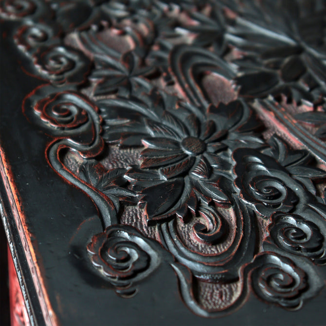 木彫堆朱小抽斗【Small carved wood lacquered chest 】 [k0620]　Japanese  Furniture