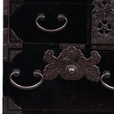 時代箪笥／黒塗庄内閂付小箪笥　スタンド付き【Small chest with metal stand】 [j1221]　Japanese Antique Furniture