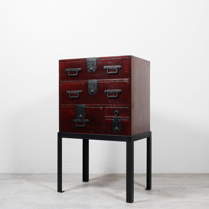時代箪笥／手元箪笥 スタンド付き【Small chest with metal