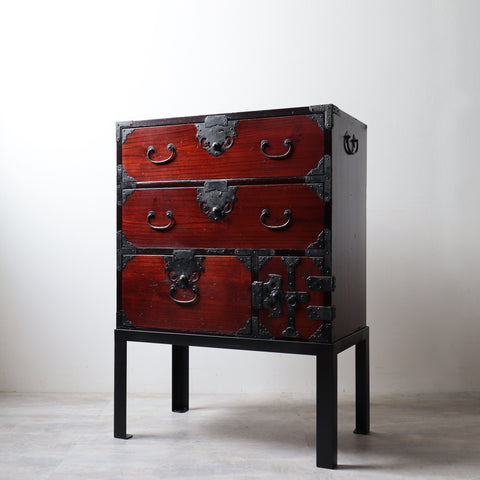 時代箪笥／小箪笥　スタンド付き【Small chest with metal stand】 [j1223]　Japanese Antique Furniture