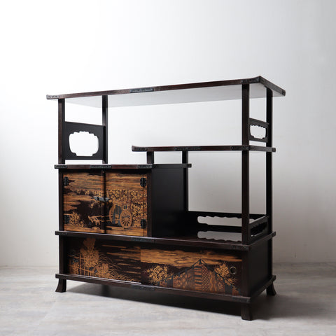 蒔絵飾り棚【Lacquered display cabnet】 [f0317]