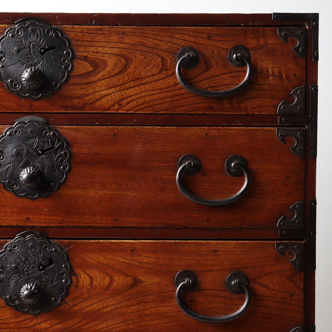 時代箪笥／庄内小箪笥　スタンド付き【Small chest with metal stand】 [j1224]　Japanese Antique Furniture