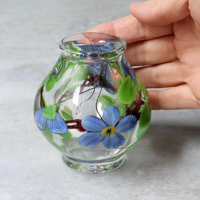 ガラス花入　Lundberg Studio　Steven Lundberg signed mixed cristal vase　[g038]