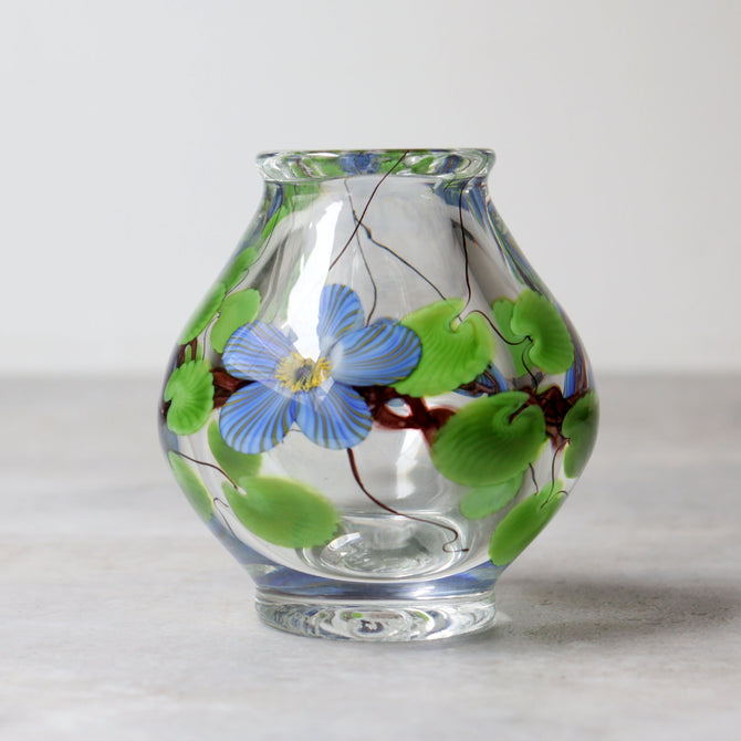 ガラス花入　Lundberg Studio　Steven Lundberg signed mixed cristal vase　[g038]