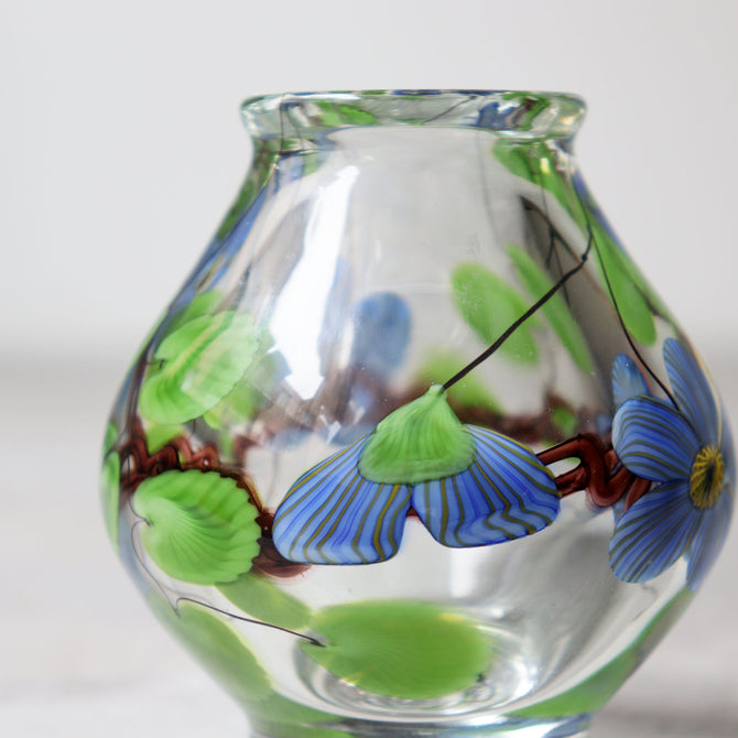 ガラス花入　Lundberg Studio　Steven Lundberg signed mixed cristal vase　[g038]