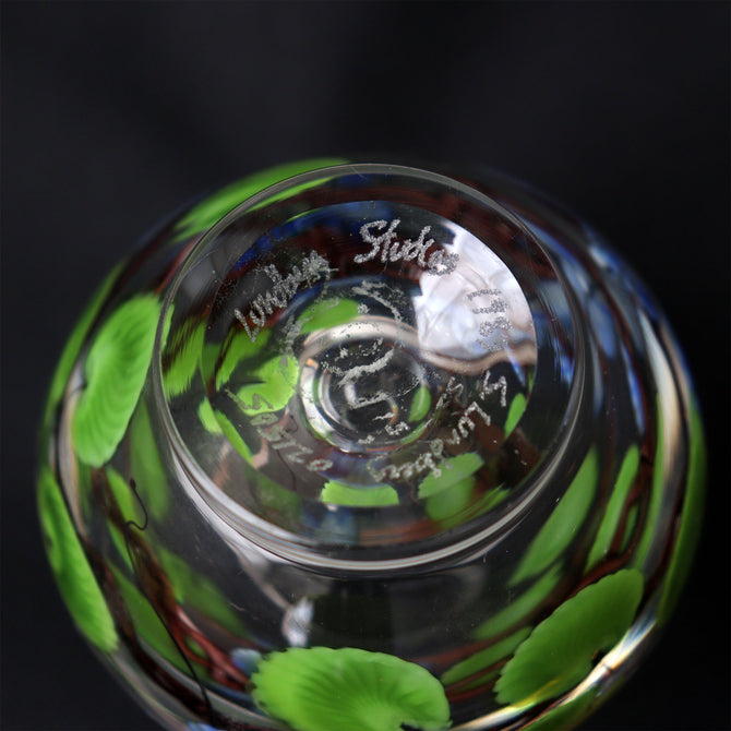 ガラス花入　Lundberg Studio　Steven Lundberg signed mixed cristal vase　[g038]