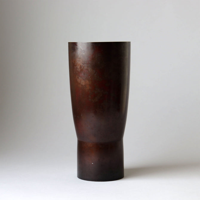 香取正彦／銅花入【Bronze vase by Masahiko Katori】[k0572]
