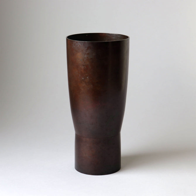 香取正彦／銅花入【Bronze vase by Masahiko Katori】[k0572]