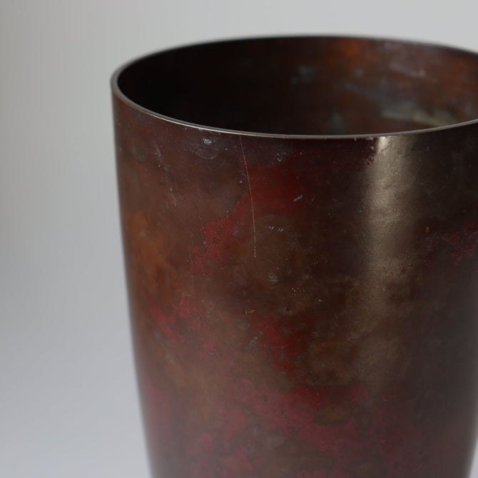 香取正彦／銅花入【Bronze vase by Masahiko Katori】[k0572]