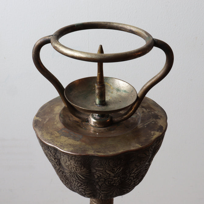 菊燈・燭台（一対）【 Pair of Candlesticks 】 [k0621]