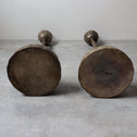 菊燈・燭台（一対）【 Pair of Candlesticks 】 [k0621]