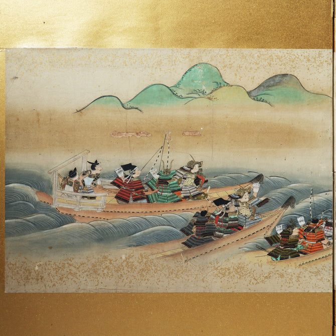 六曲屏風　平家物語絵巻【Folding screen The Tale of the Heike】　[k0595]