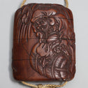 大黒木彫印籠【INRO (Medicine case),DAIKOKU and Mouse design】[k0581]