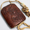 大黒木彫印籠【INRO (Medicine case),DAIKOKU and Mouse design】[k0581]