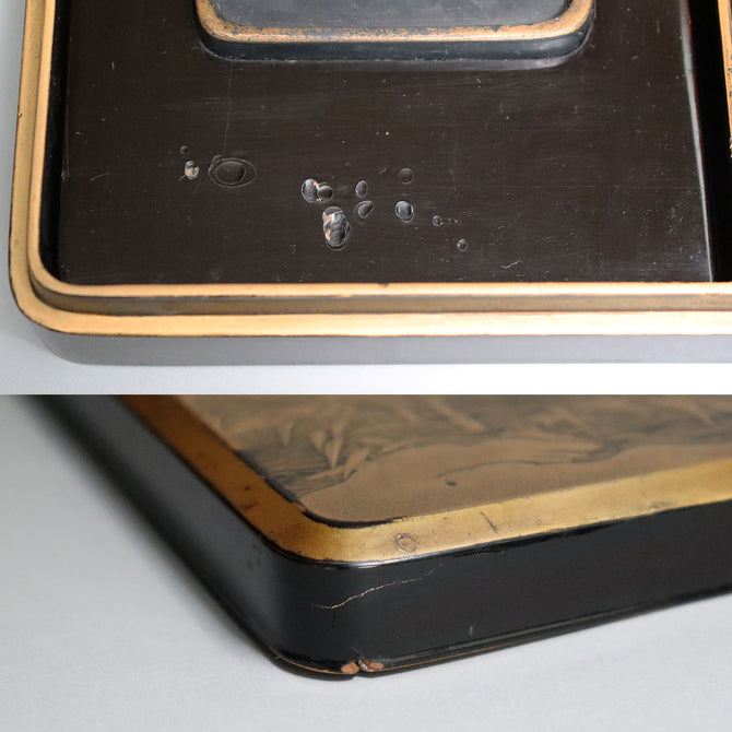 太公望蒔絵硯箱[k0573]【Lacuerd ink stone box design of TAIKŌBŌ （an angler）】