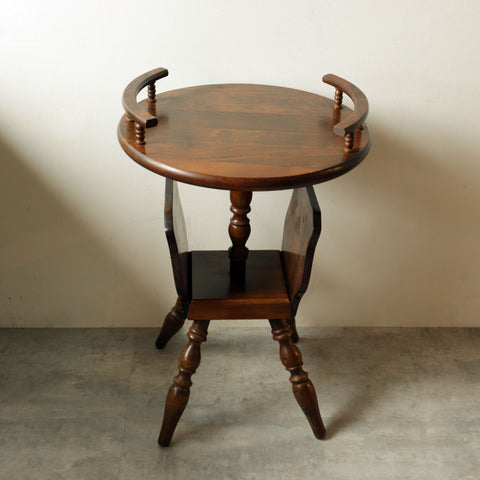 飛騨産業 サイドテーブル　丸テーブル（ キツツキマーク ）【Small table made by Hida Sangyo】[f0299]