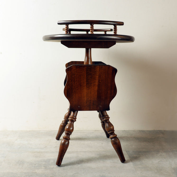 飛騨産業 サイドテーブル　丸テーブル（ キツツキマーク ）【Small table made by Hida Sangyo】[f0299]