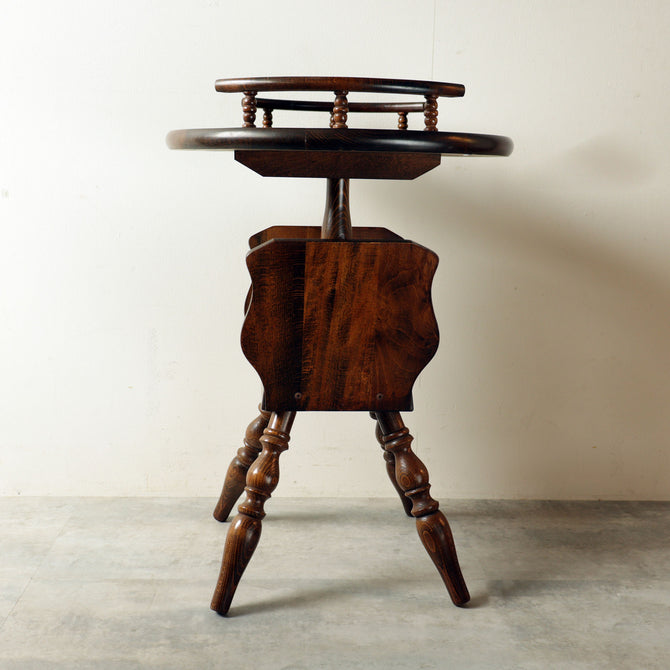 飛騨産業 サイドテーブル　丸テーブル（ キツツキマーク ）【Small table made by Hida Sangyo】[f0299]