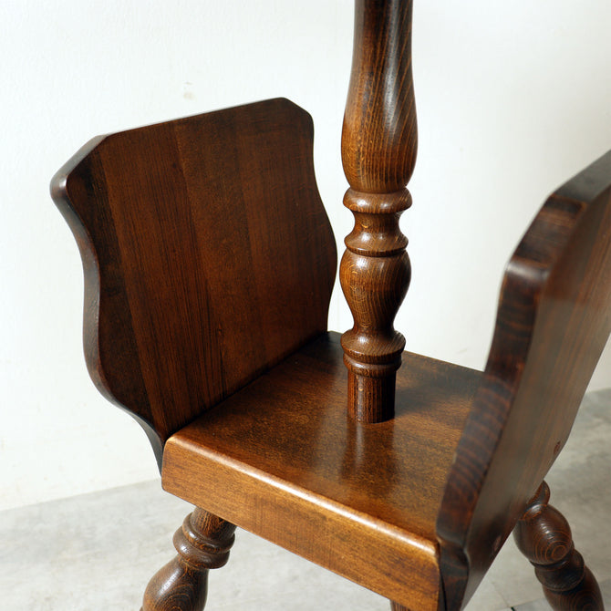 飛騨産業 サイドテーブル　丸テーブル（ キツツキマーク ）【Small table made by Hida Sangyo】[f0299]
