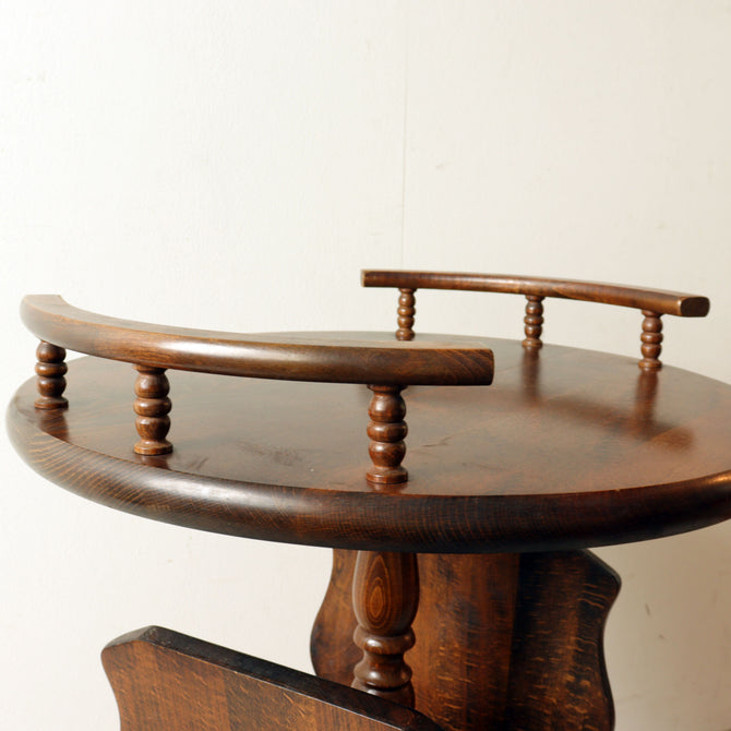 飛騨産業 サイドテーブル　丸テーブル（ キツツキマーク ）【Small table made by Hida Sangyo】[f0299]