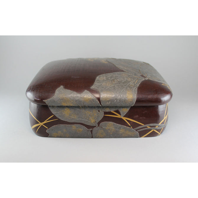 光琳草花図蒔絵硯箱[k0542]【Korin style lacquered writing box】