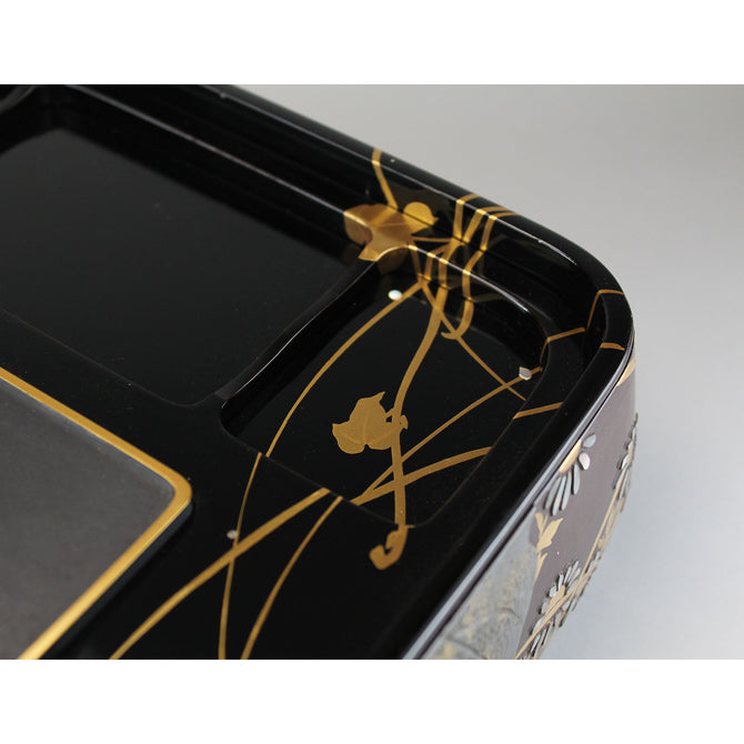 光琳草花図蒔絵硯箱[k0542]【Korin style lacquered writing box】
