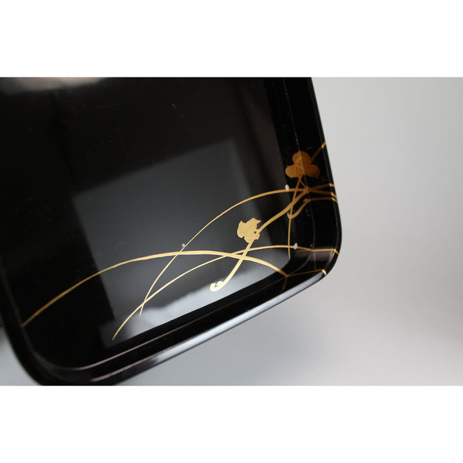 光琳草花図蒔絵硯箱[k0542]【Korin style lacquered writing box】