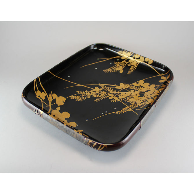 光琳草花図蒔絵硯箱[k0542]【Korin style lacquered writing box】